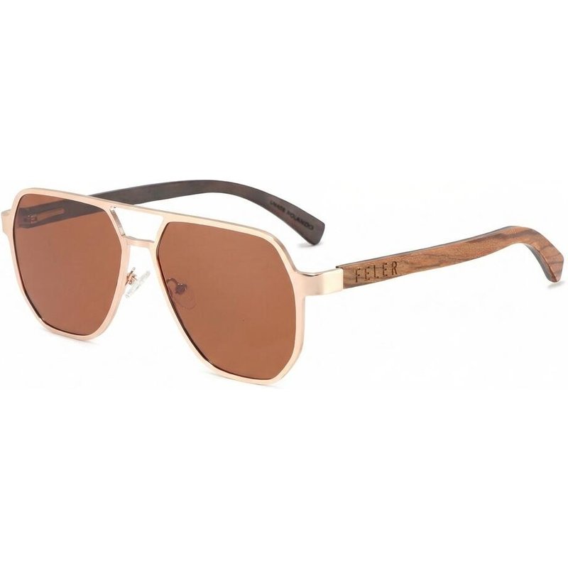 Sonnenbrille aus Holz Feler 2801-2 Unisex, Größe 50 mm