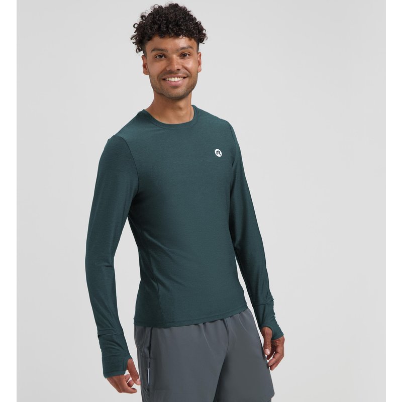 Laufshirt Langarm Herren Dunkelblau Essential