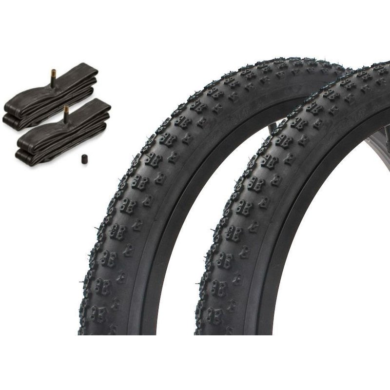 BMX Reifen SET KENDA 20 Zoll x 2,125 Zoll schwarz + Schlauch AV