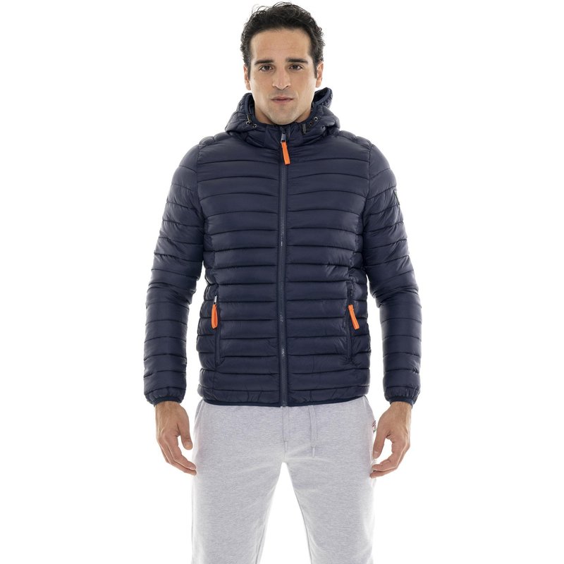 „Basic“ Herren-Winter-Daunenjacke mit Reißverschluss und Kapuze