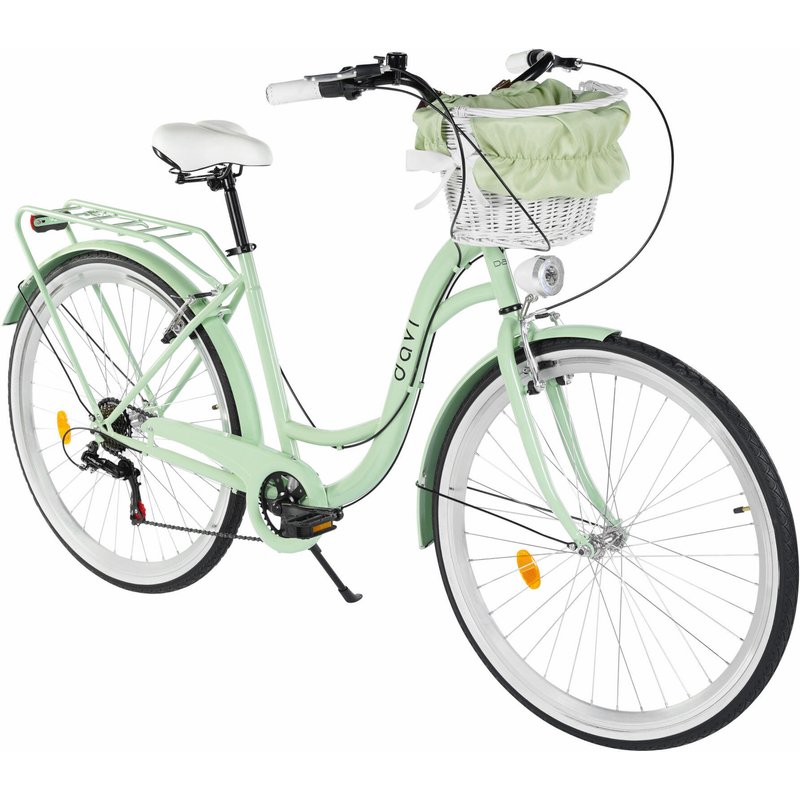 Damenfahrrad Davi Ella 28", 7 Gänge, 160-185 cm, Grün/Schwarz
