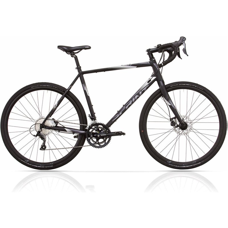 28" Herren Gravel Bike WHISPER 5.0 Fahrrad 2 x 9 Shimano SORA R3000 Schwarz