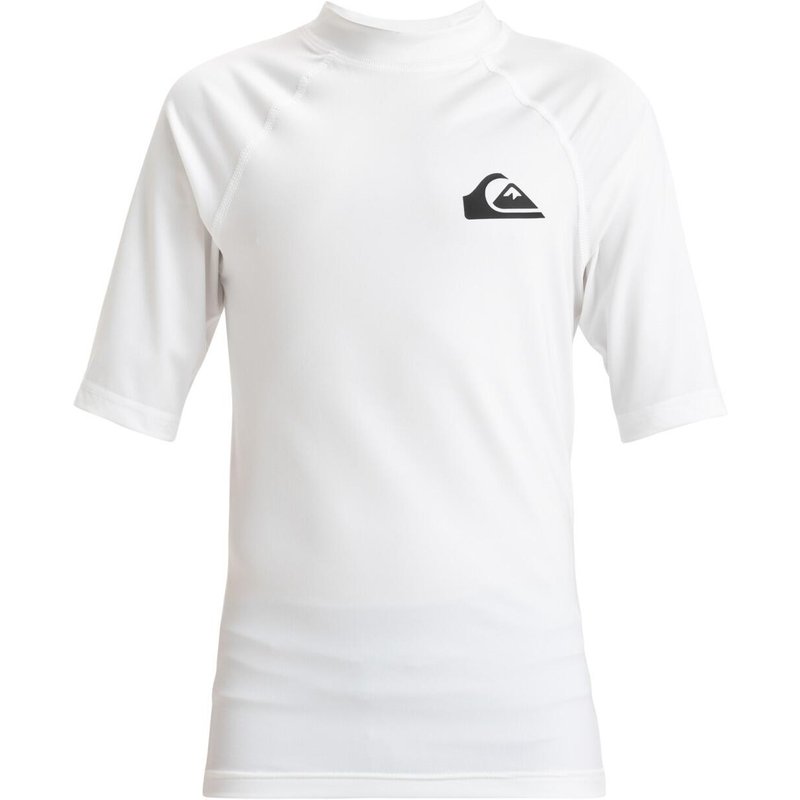 Kurzärmliges Surf-T-Shirt mit UPF 50 EVERYDAY Weiss Junge