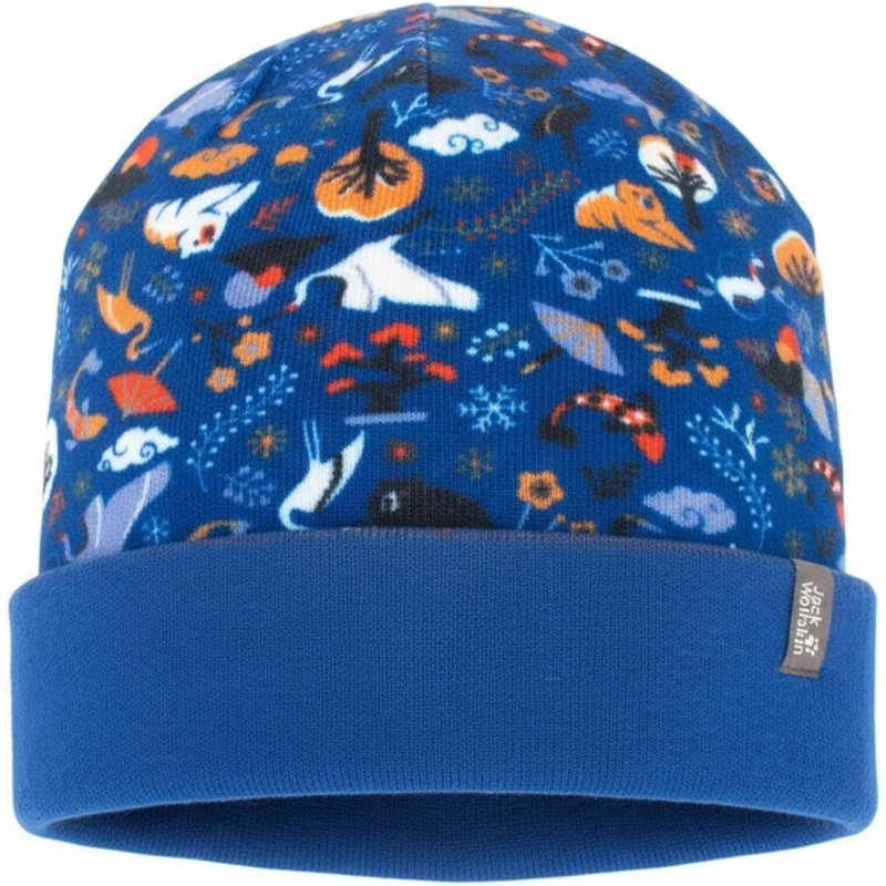 Mütze Print Hat Beanie Kids in Blau