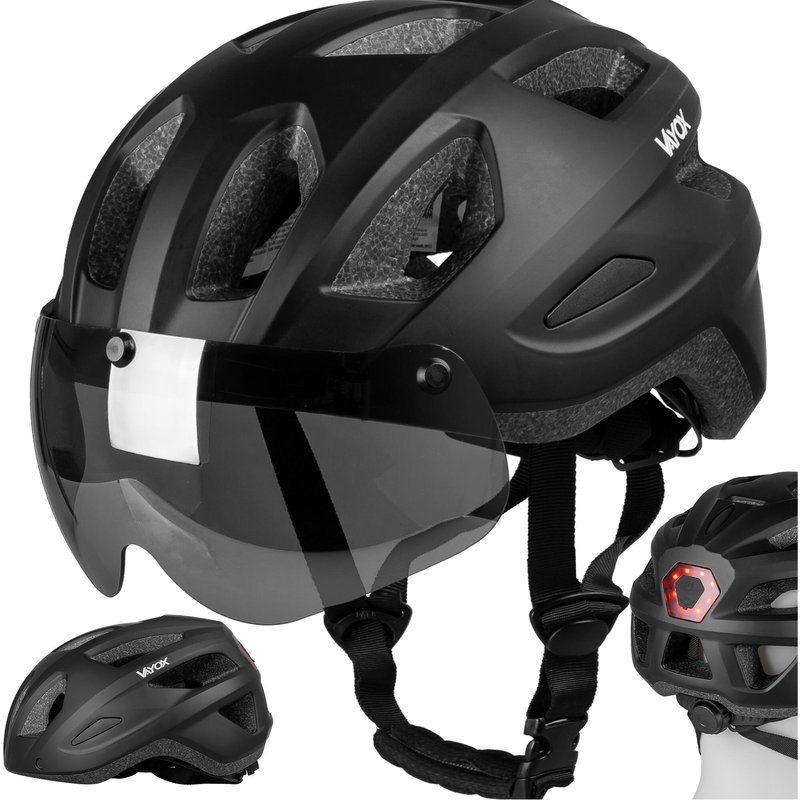 Fahrradhelm Vayox Active VA0424 mit Visier und LED-Leuchte