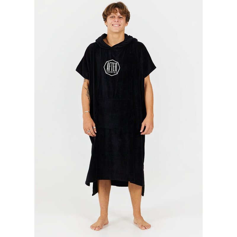 Surf Poncho für Erwachsene - Logo - Schwarz