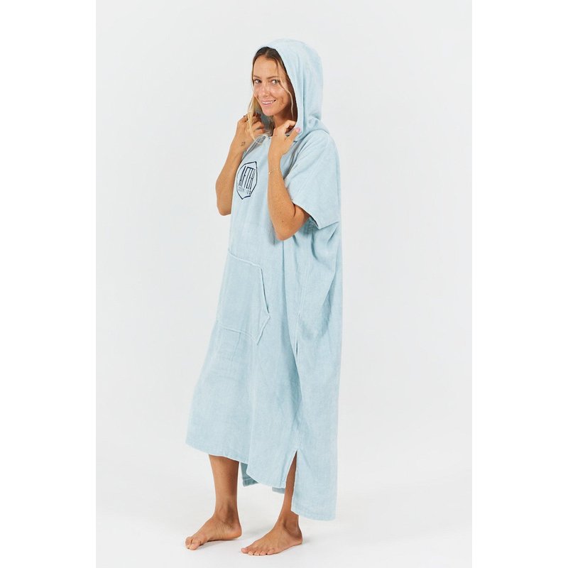 Surf Poncho für Erwachsene - Logo - Blau
