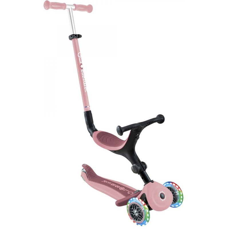GLOBBER GO-UP ACTIVE LIGHTS pastellrosa-rosa, mit Leuchtrollen