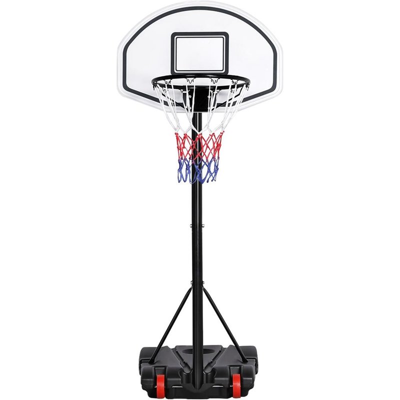 Basketballkorb mit Ständer mobil höhenanpassbar von 159–214 cm Kinder – Weiß/Rot
