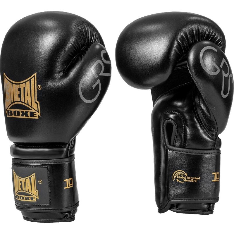 Boxhandschuhe Metal Boxe Grau Schwarz 14 oz