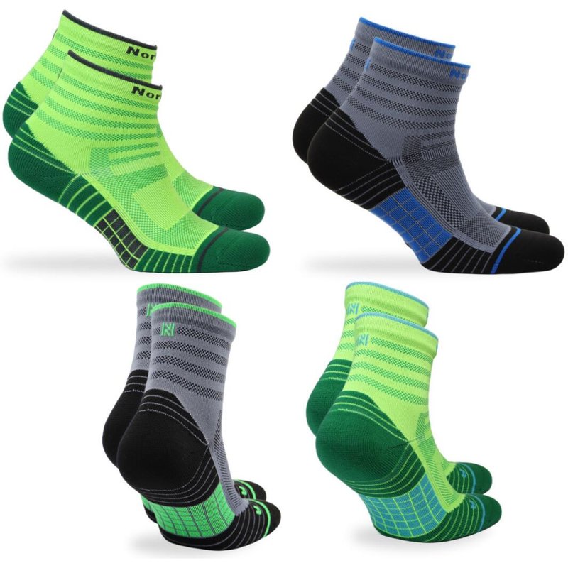 4er Techn. Laufsocken, Anti-Blasen, Zonendämpfung, Atmungsaktiv, Antibakteriell