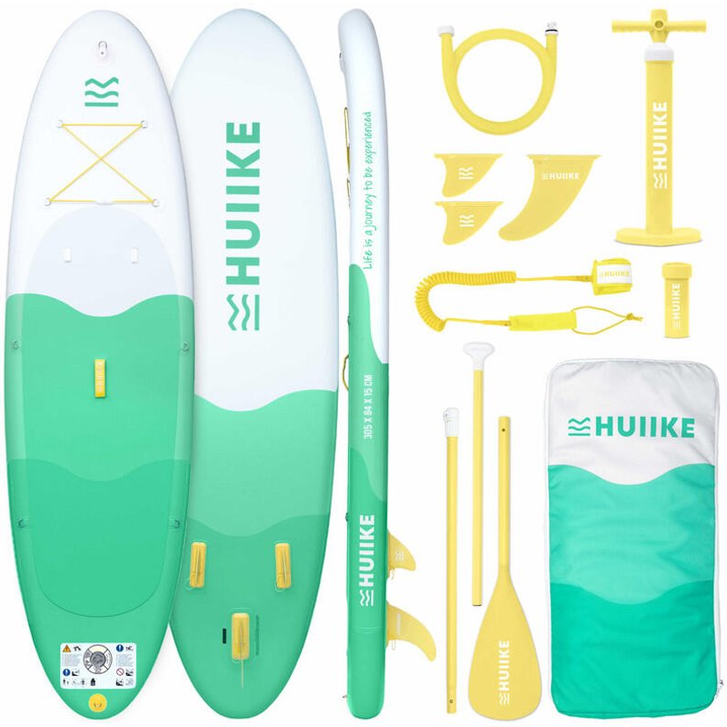 Stand Up Paddling Board Aufblasbar 10’ Inklusive Zubehör, bis 130 kg, Grün