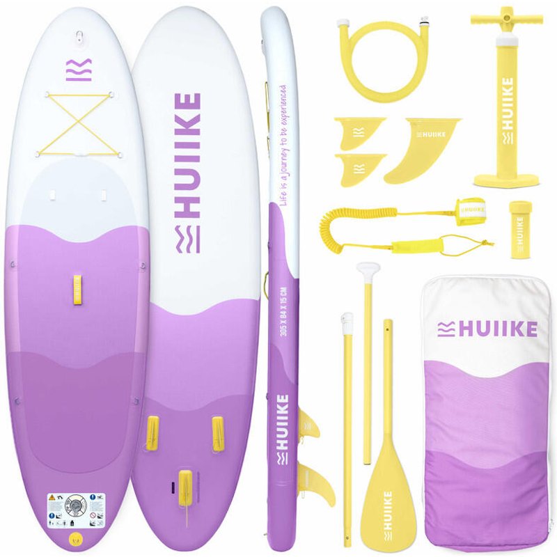 Stand Up Paddling Board Aufblasbar 10’ Inklusive Zubehör, bis 130 kg, Lila