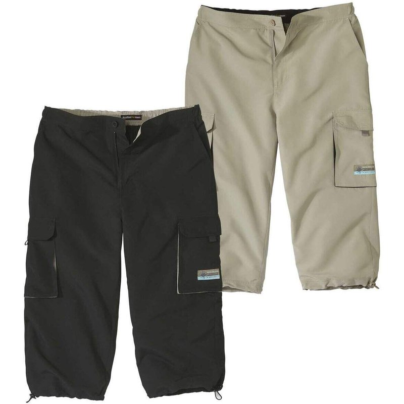 2er-Pack 3/4-Cargo-Hosen aus Microfaser