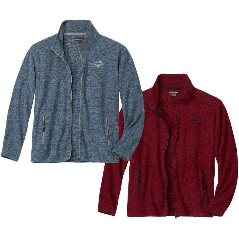 2er-Pack Jacken aus meliertem Microfleece