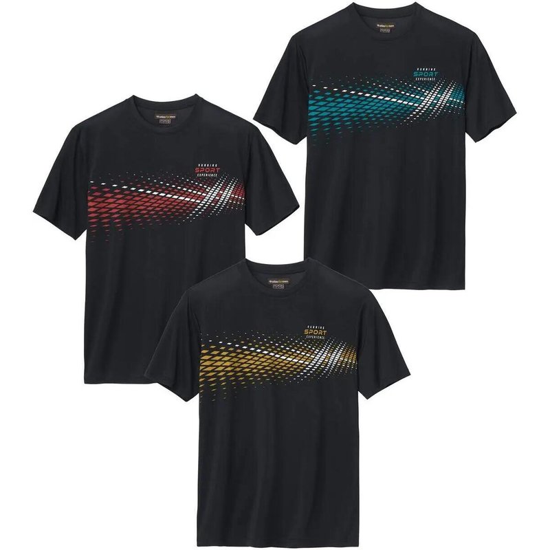 3er-Pack T-Shirts Sport mit Grafik-Motiv