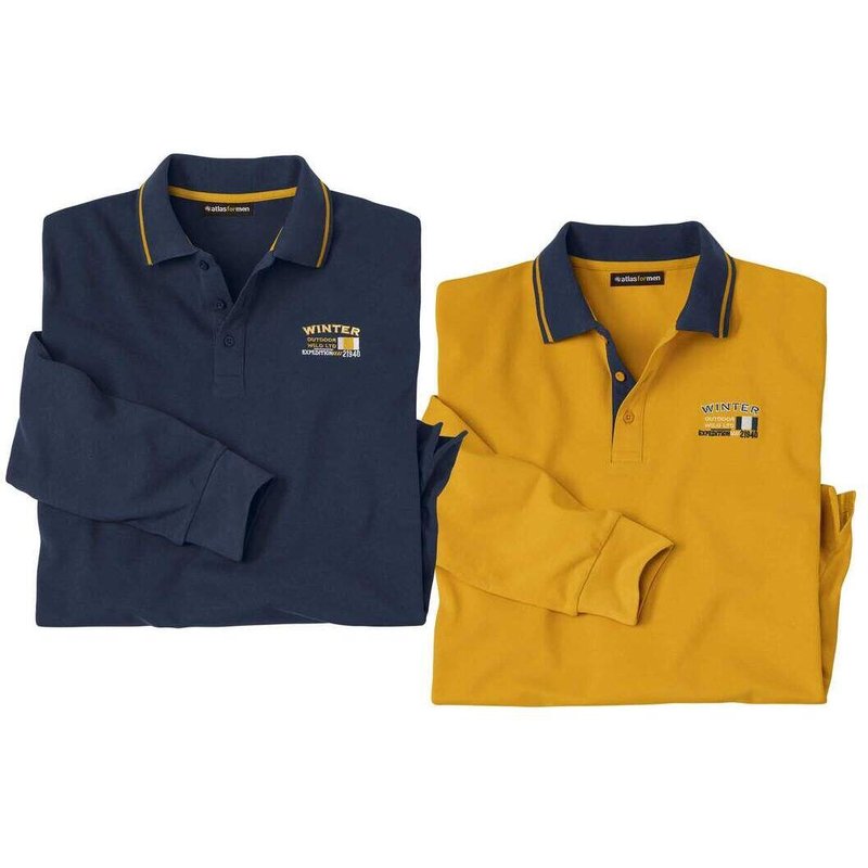 2er-Pack Poloshirts in Jersey-Qualität