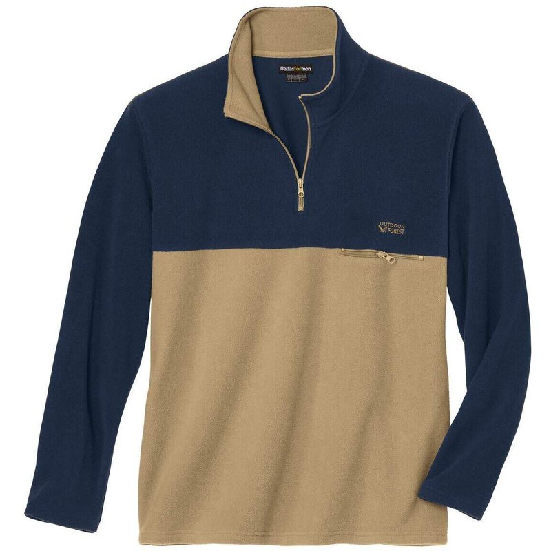 Zweifarbiger Fleecepullover mit Reißverschluss
