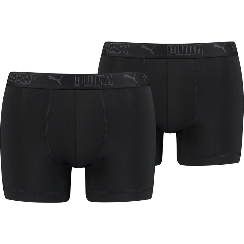 PUMA Sport Mikrofaser-Herren-Boxershorts 2er-Pack Schwarz