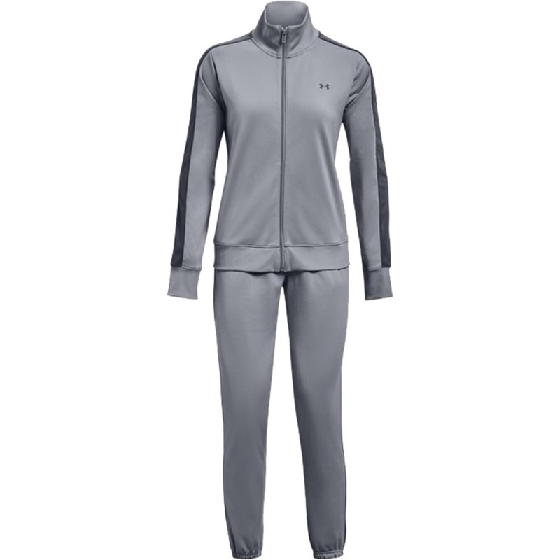 Under Armour Tricot Tracksuit Damen Trainingsanzug Jogginganzug 1365147 035 grau
