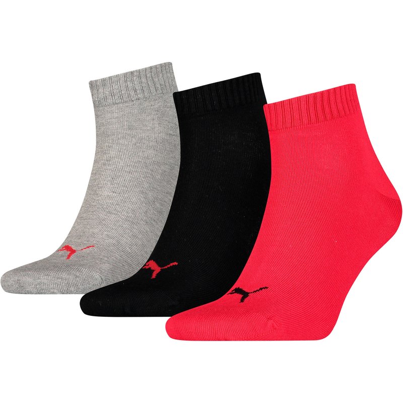 3 Paar Puma Unisex Quarter Socken Sneaker Gr. 35 - 49 für Damen Herren Füßlinge