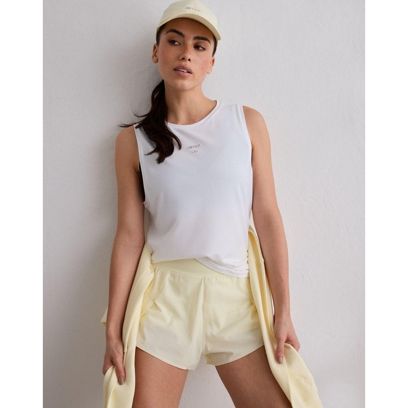 Damen Lauf-Tanktop Nahtlos Schnelltrocknend Atmungsaktiv Locker Le Run Weiß