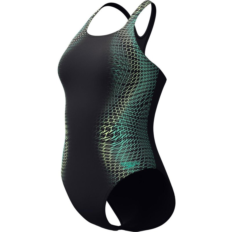 Speedo Badeanzug Medalist mit Digital Print für Damen mit Unterbrustband