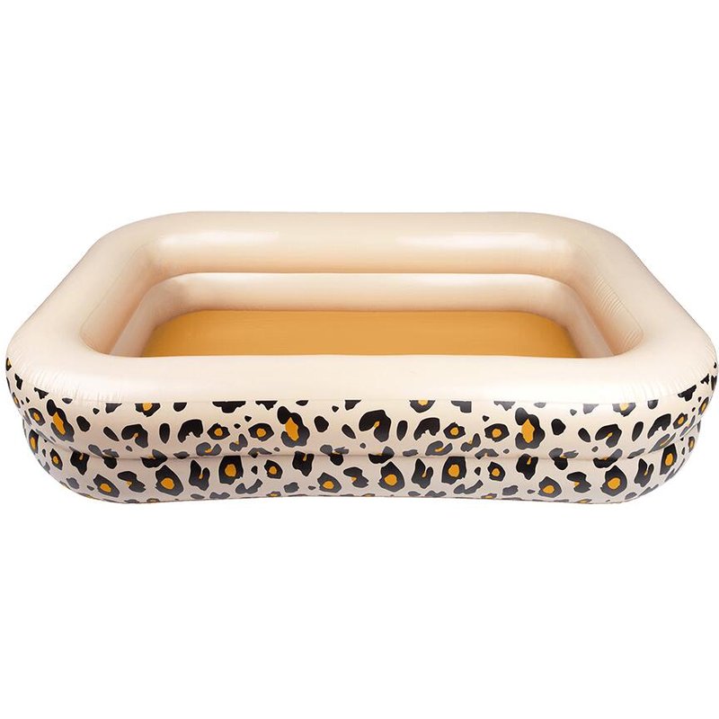 Aufblasbarer Swimmingpool, Leopardenmuster, beige, 211 x 132 x 46 cm