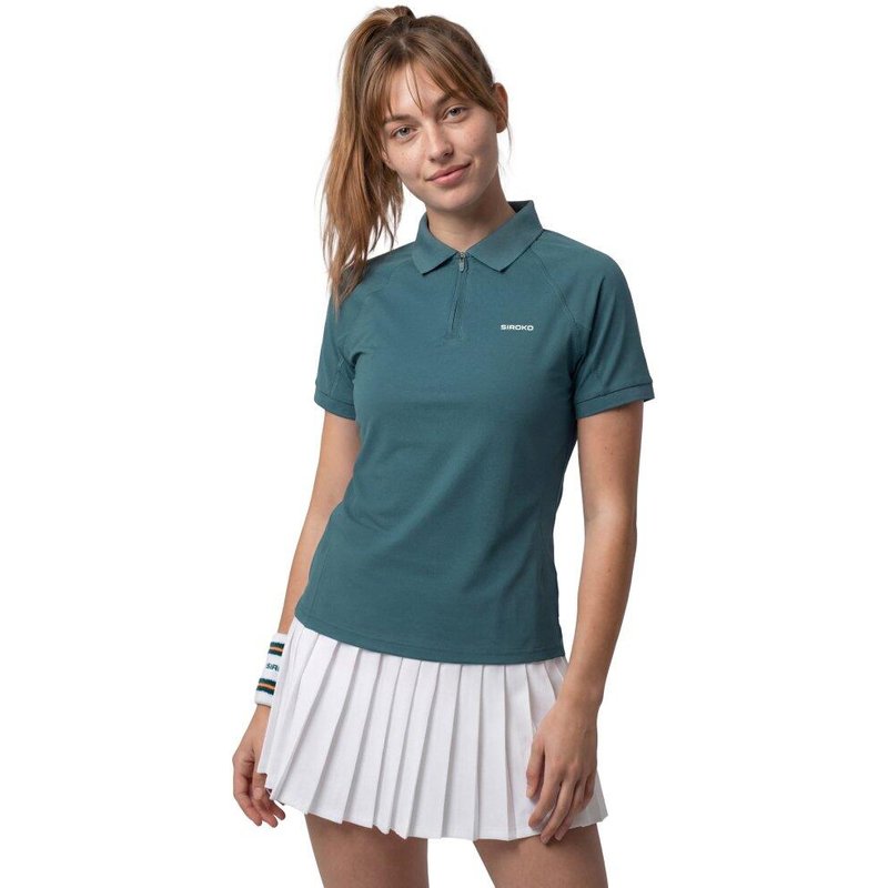 Women Tennis 's half-zip technical polo shirt Player-W Green Green