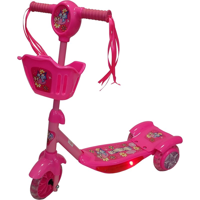 Kinder-Roller - leuchtend - 3-Rad-PINK