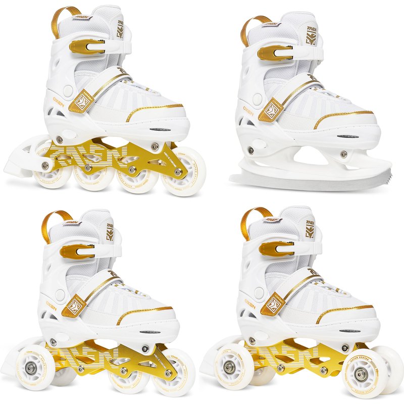 Rollschuhe Schlittschuhe Eiskunstlaufschuhe verstellbar 4-in-1 Oxen