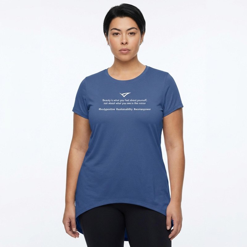 t-shirt gymnastik europa frau azurblau
