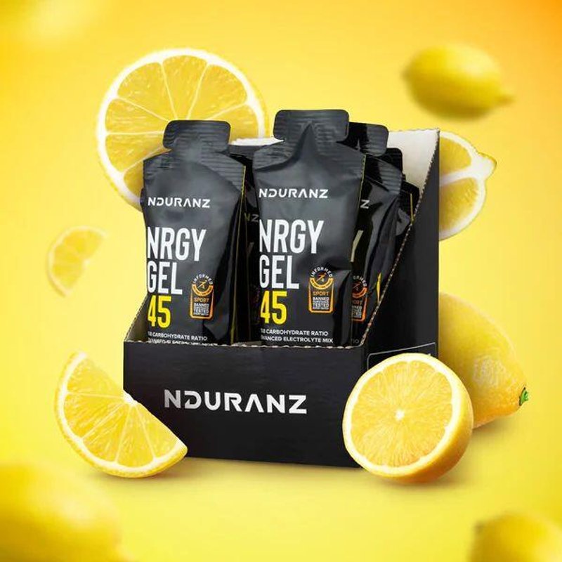 Nrgy Gel 45 Lemon Kohlenhydrate Energie Triathlon Laufen Rad Nduranz 16 x 75 g
