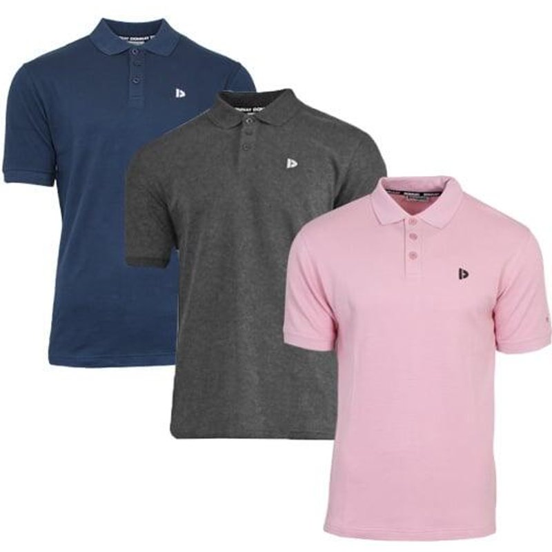 3er-Pack Donnay Herren-Piqué-Polohemden Noah aus 100 % Baumwolle