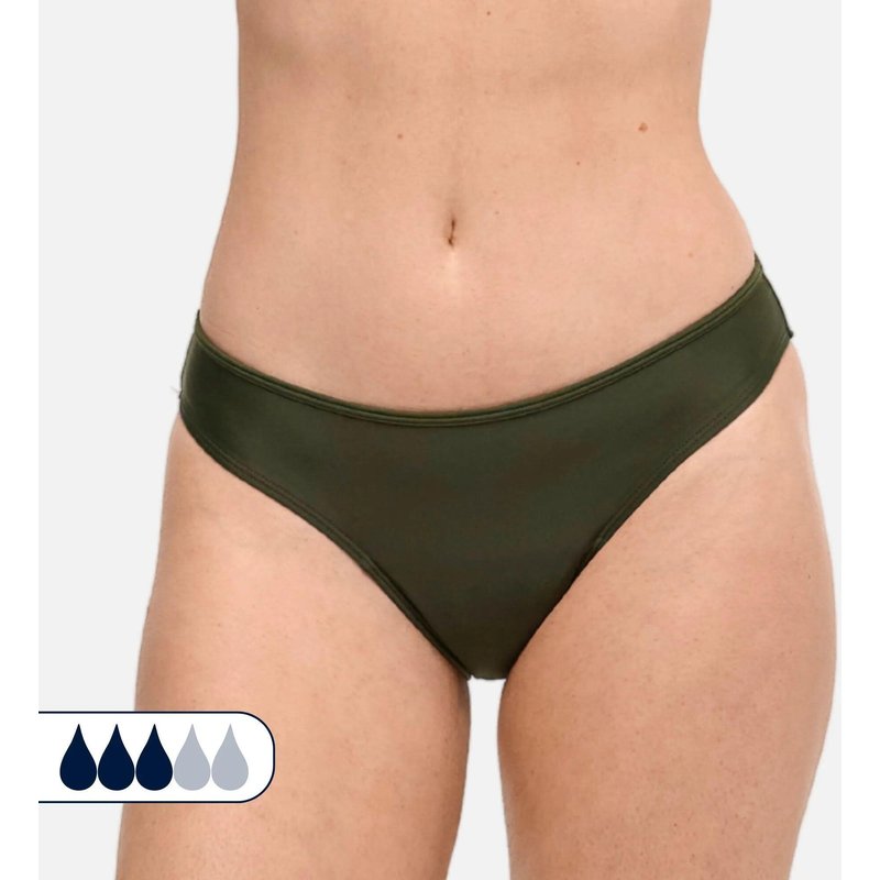 Menstruations-Bikinihose | Damen & Teens | Mittlere Blutung | Eva Khaki