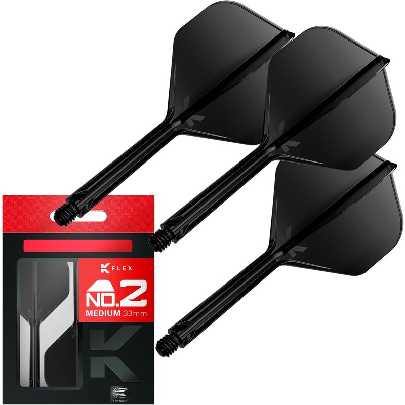 K-Flex Integrierte Dart Flights und Shafts No.2 Medium 33mm