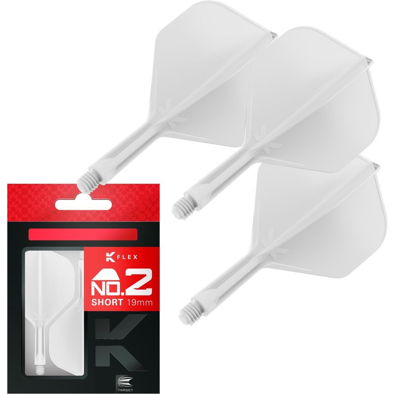 K-Flex Integrierte Dart Flights und Shafts No.2 Kurz 19mm