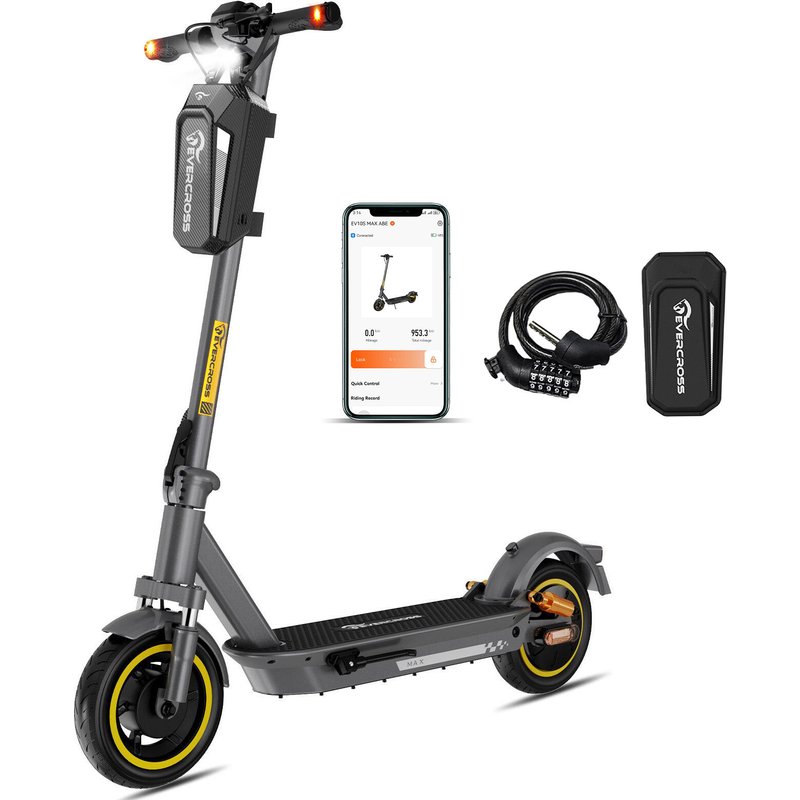 E-Scooter EV10S MAX ABE–500W Motor,10 Zoll Runflat Reifen,Faltbar, APP, 15.6Ah