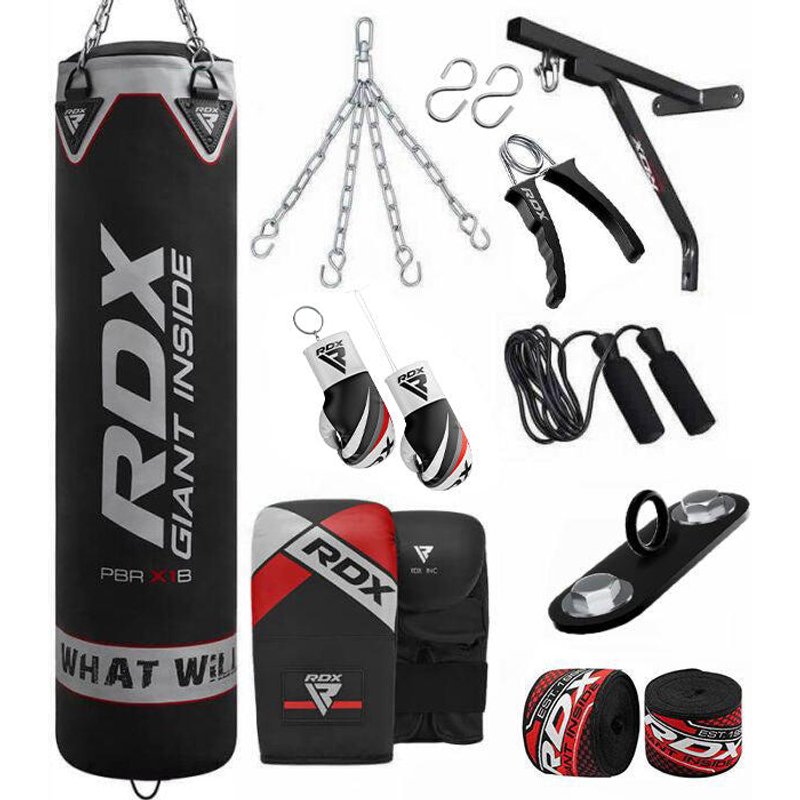 RDX X1 13-teiliges 4-Fuß-Boxsack-Set mit Handschuhen für das Heimtraining