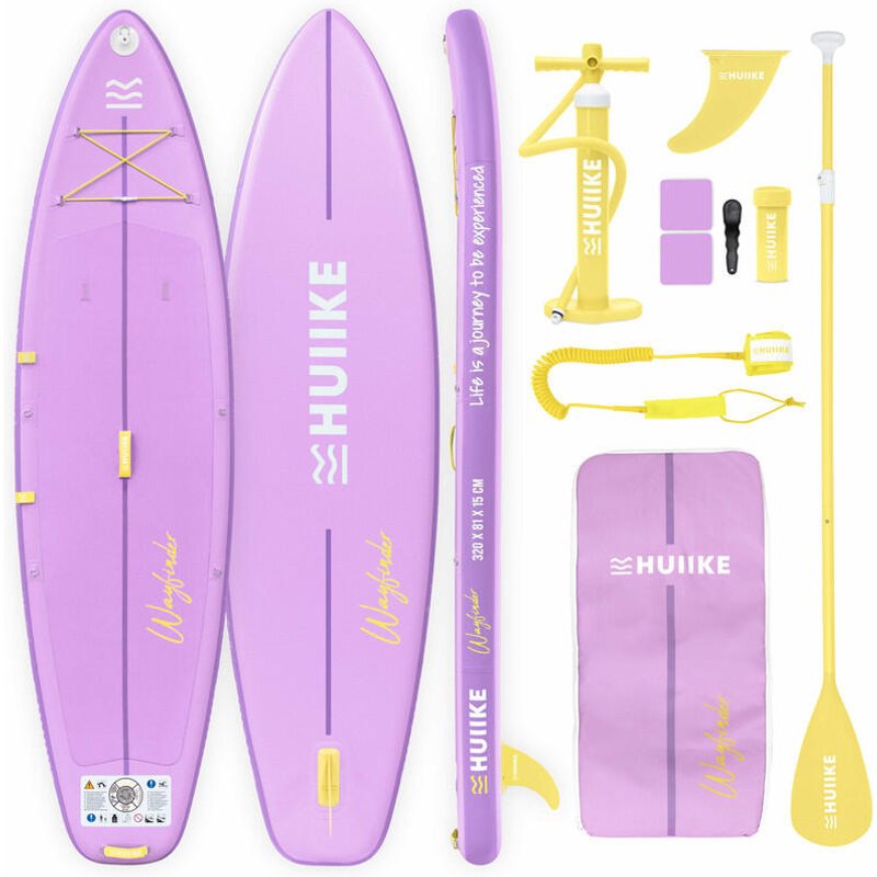 Stand Up Paddling Board Aufblasbar Touring 10’6” mit Zubehör, bis 130 kg, Lilac