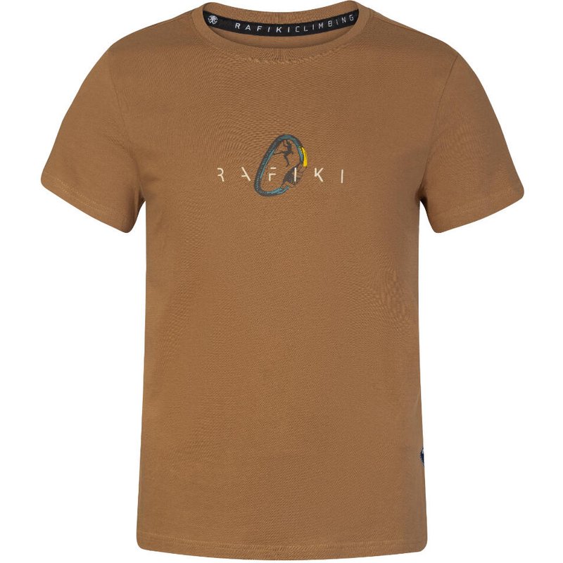 Klassisches bequemes Bio-Kurzarm-T-Shirt für Herren RAFIKI braun