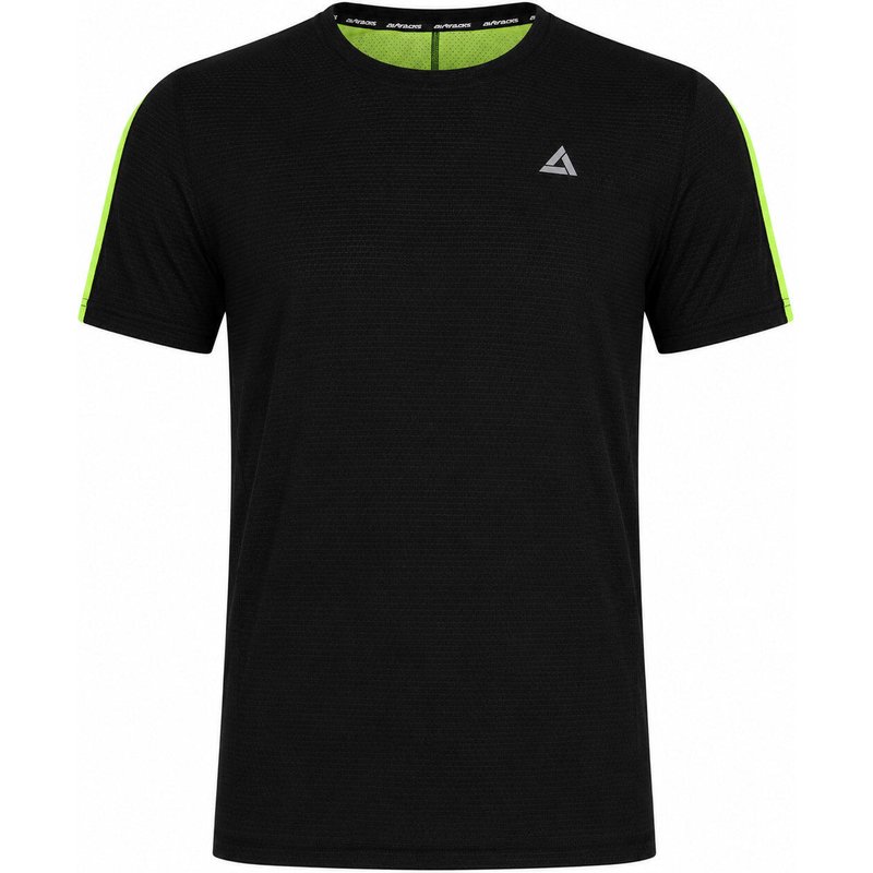 Herren Funktions Laufshirt Kurzarm Pro Line Schwarz Neon