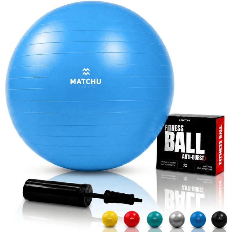 Gymnastikball 75 cm - Sitzball - Pilatesball - Yogaball - Blau