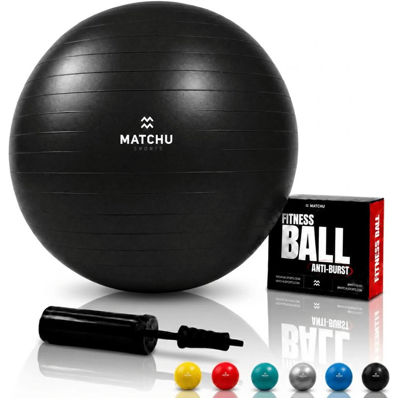 Gymnastikball 85 cm - Pilatesball - Sitzball - Yogaball Schwarz