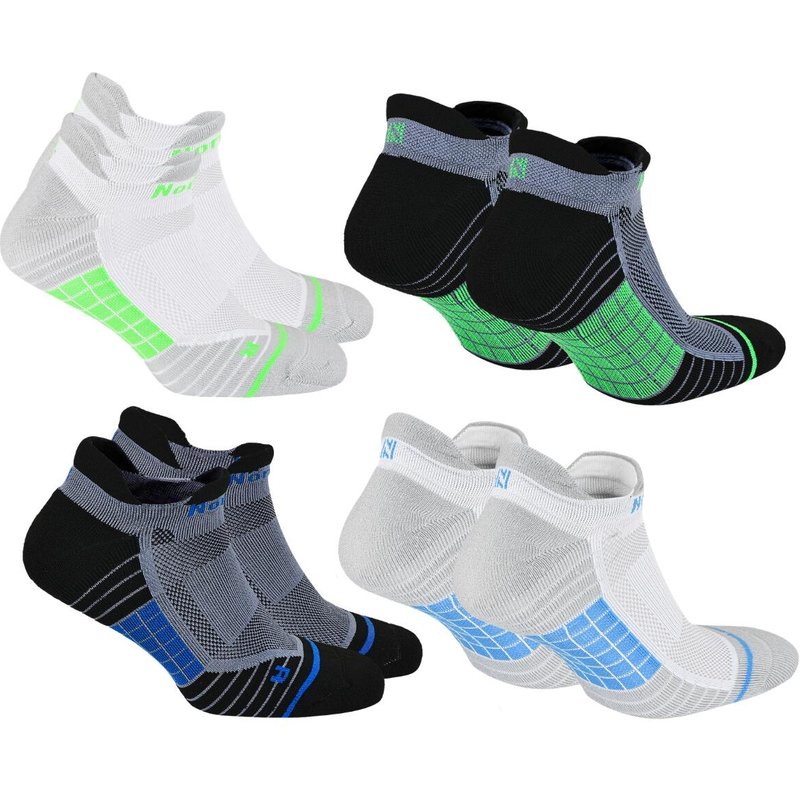 4er Niedrige Laufsocken, Anti-Blasen, Zonendämpfung, Atmungsaktiv, Antibakt.