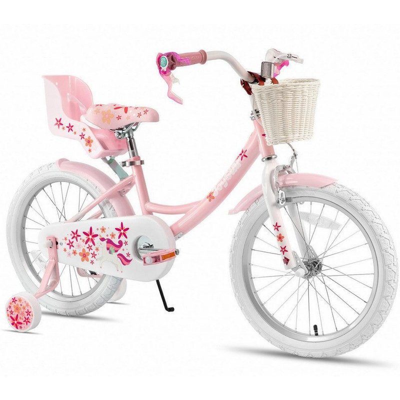 Mädchen Radsport Kinderfahrrad mit Stützrädern Korb Puppensitz 18" Unicorn