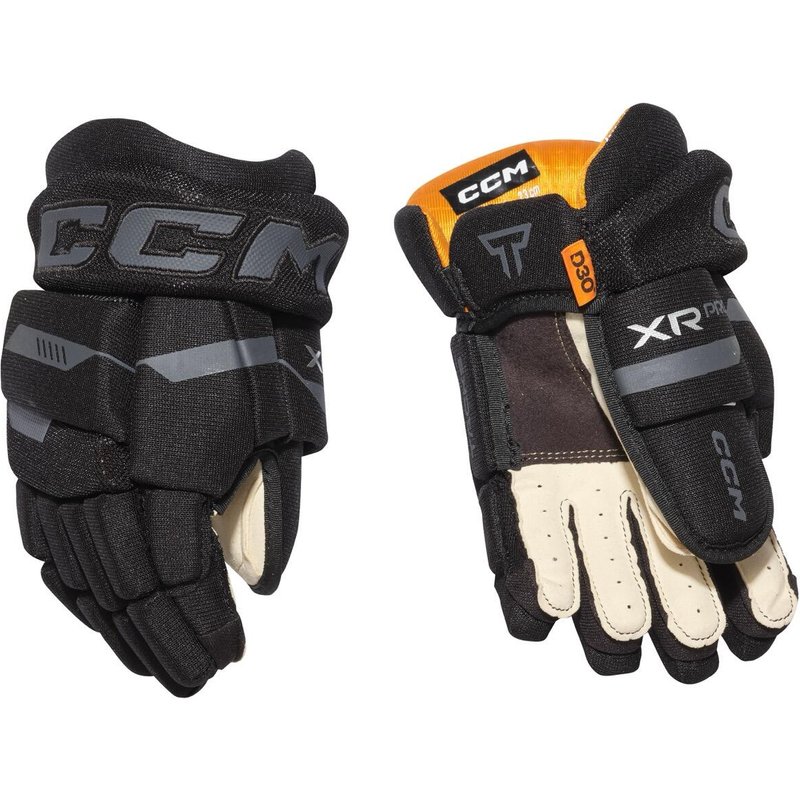 CCM Tacks XR Pro Youth 9" Schwarz/Grau für Kinder Hockeyhandschuhe
