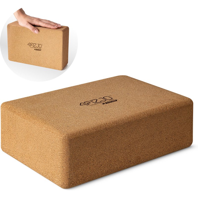 Yoga Block Kork Yogablock Natur Korkklotz rutschfest Pilates 4FIZJO