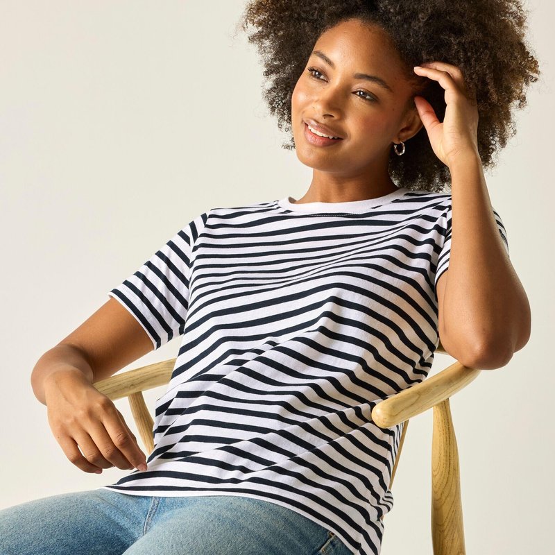 Bayletta Damen-T-Shirt mit kurzen Ärmeln und Streifen
