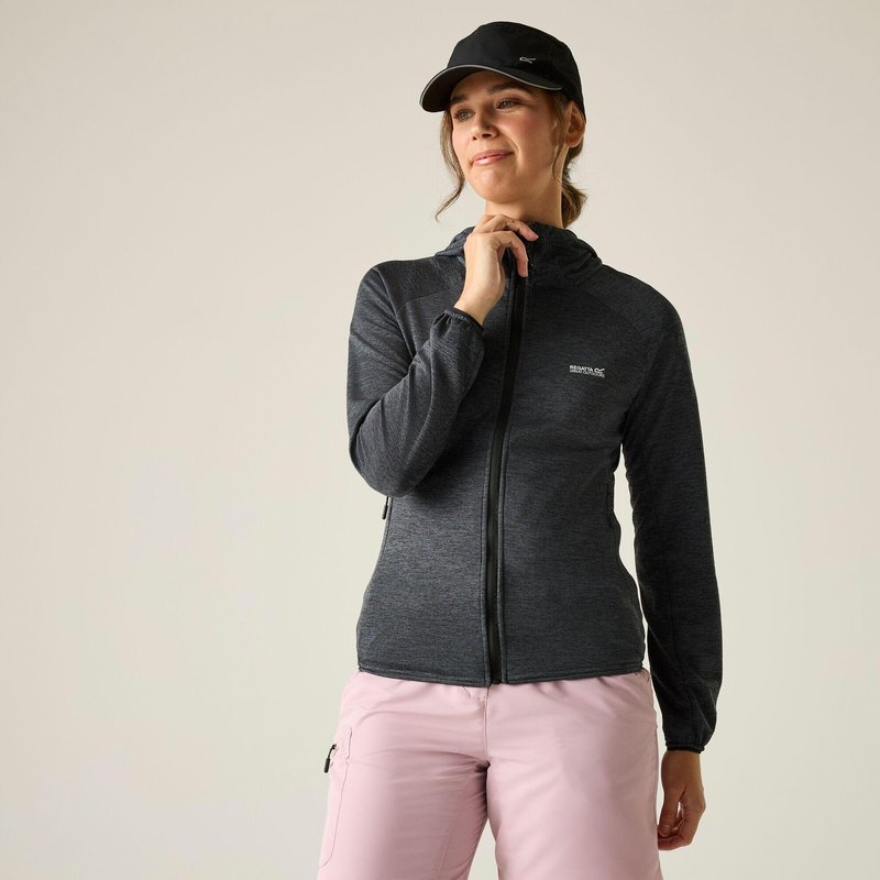 Damen Ferna melierter Stretch‑Midlayer mit Kapuze und Vollreißverschluss